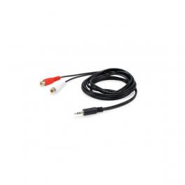 Equip Cable Audio Mini Jack 3.5mm Macho a 2x RCA Hembra 2.5m Negro